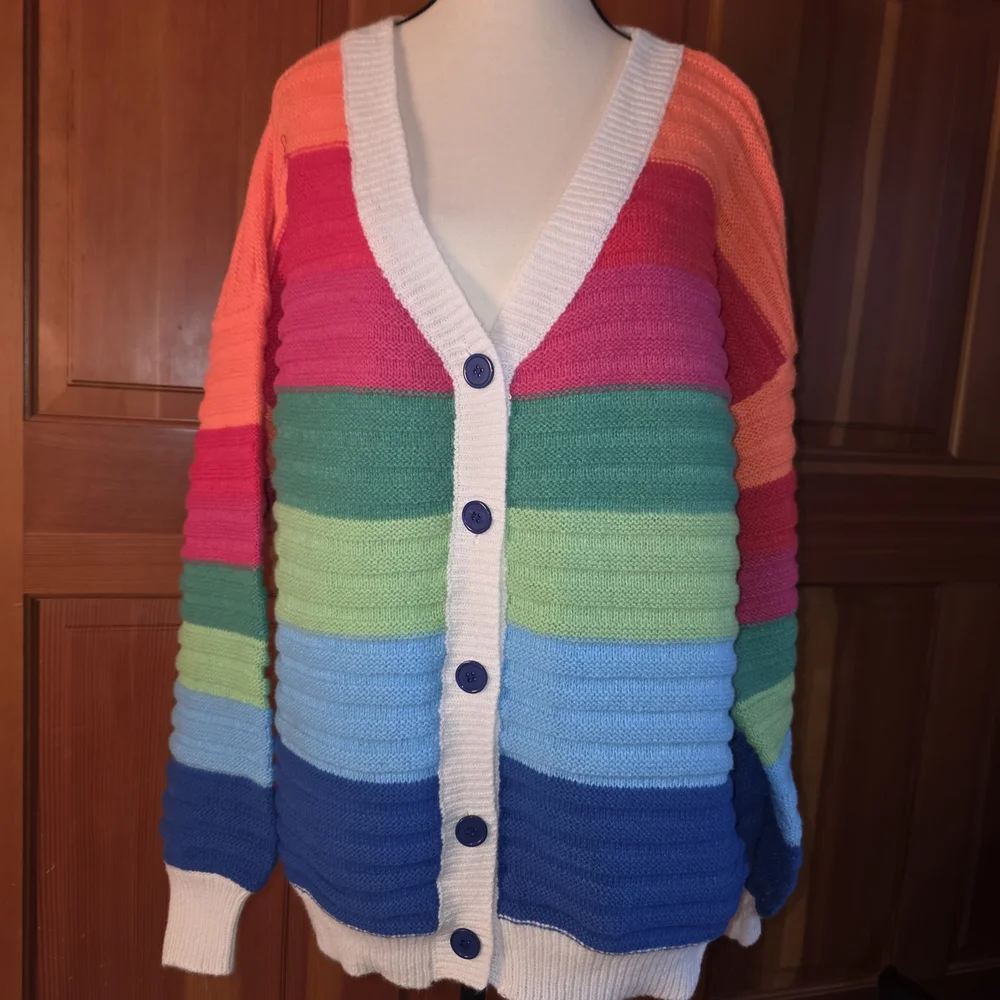 DAVI & DANI Multicolor Striped Cardigan - Picture 2 of 10